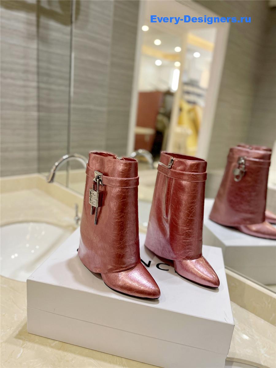 Givenchy Shark Lock Ankle Boots in Laminated Leather