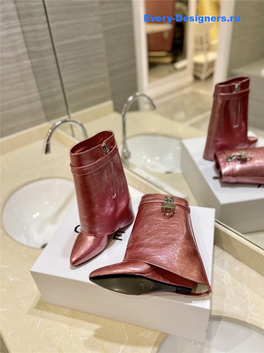 Givenchy Shark Lock Ankle Boots in Laminated Leather