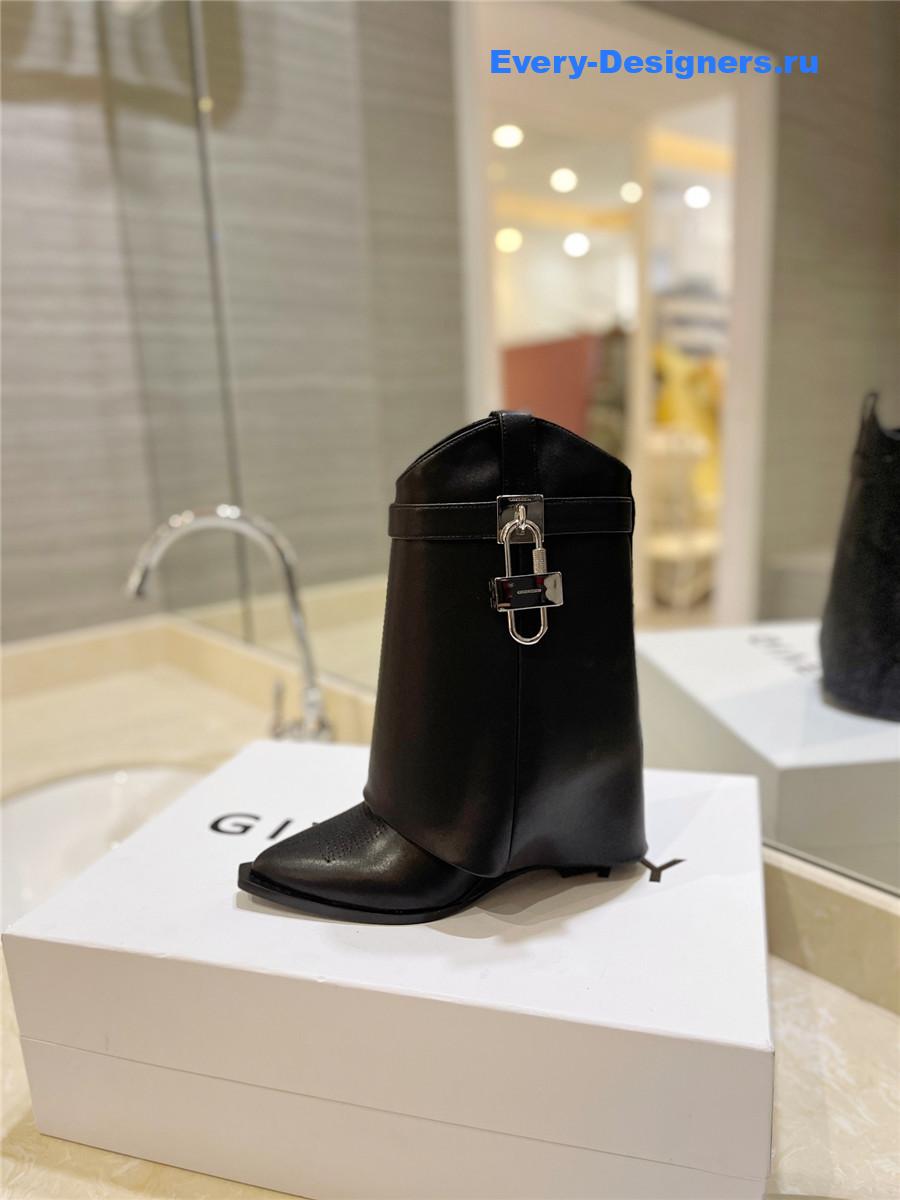 Givenchy Black Shark Lock Ankle Boots