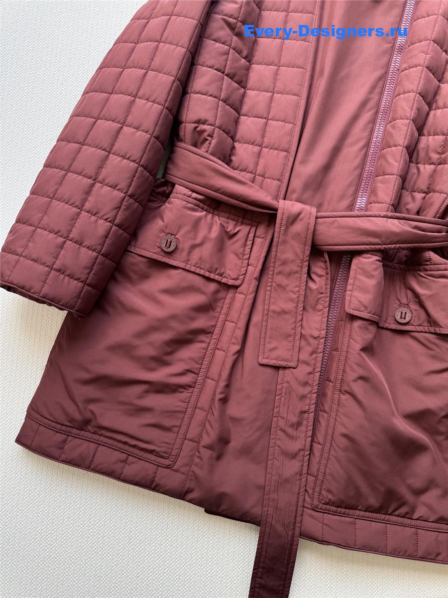 H**me5 burgundy quilted coat