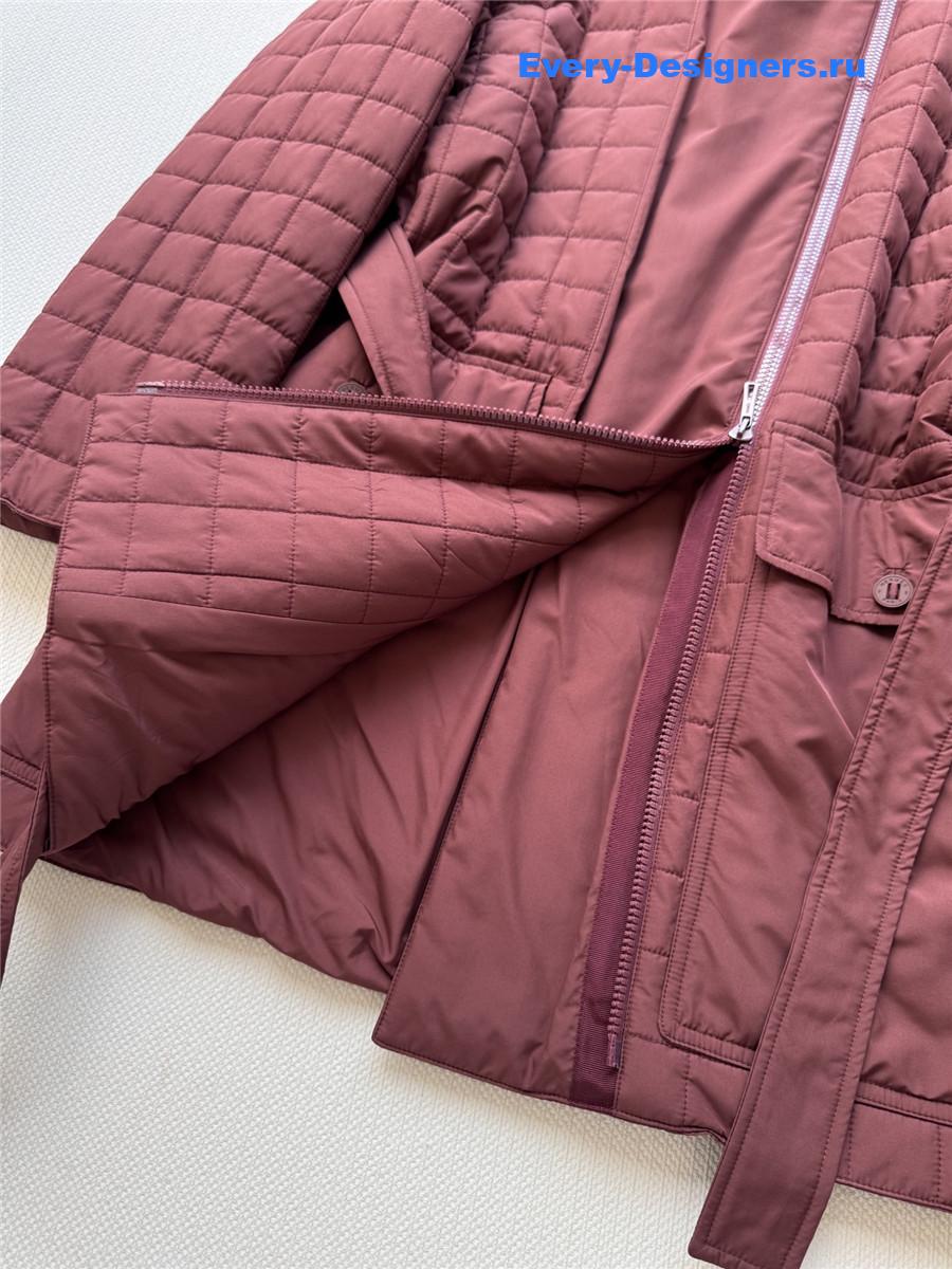 H**me5 burgundy quilted coat