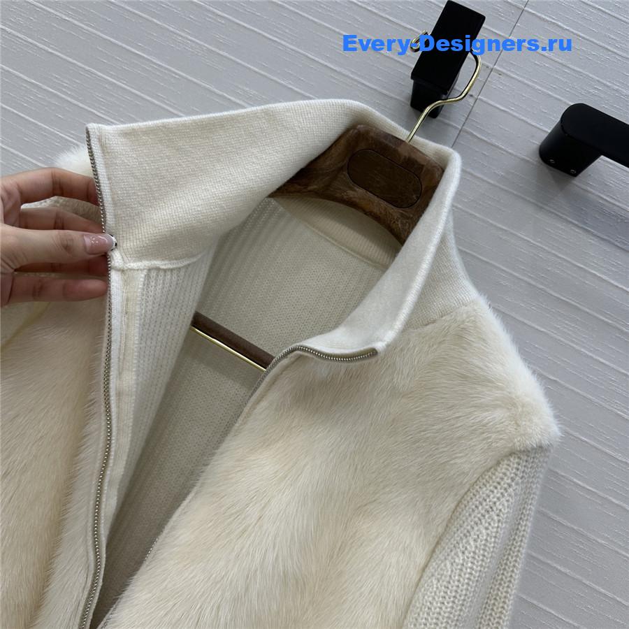 L0r0 P1ana cashmere knit mink fur coat