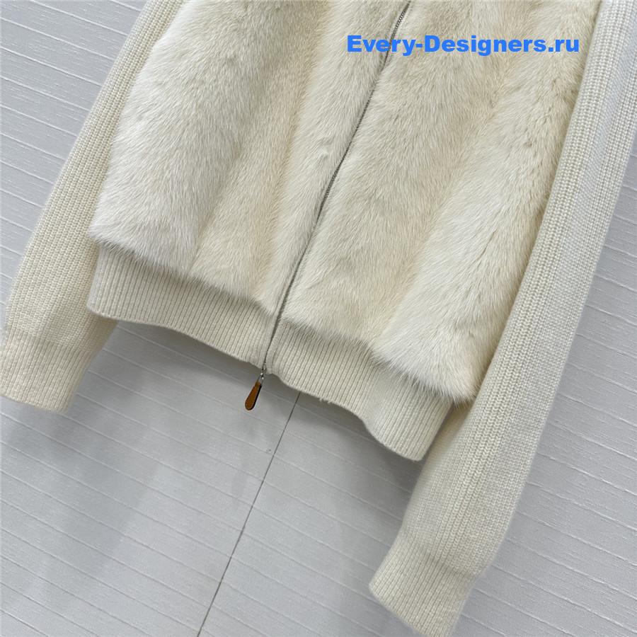 L0r0 P1ana cashmere knit mink fur coat