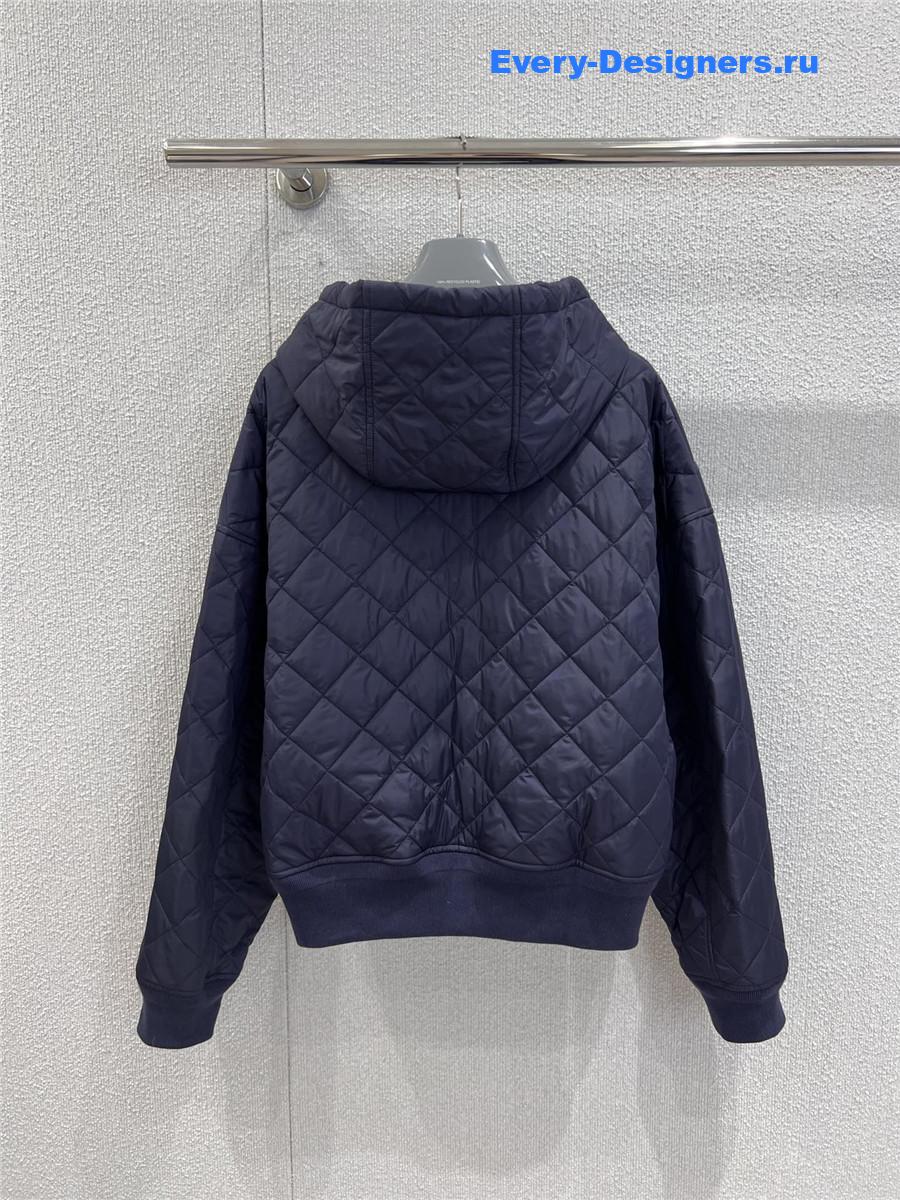 Pra*a navy lightweight quilted re-nylon jacket