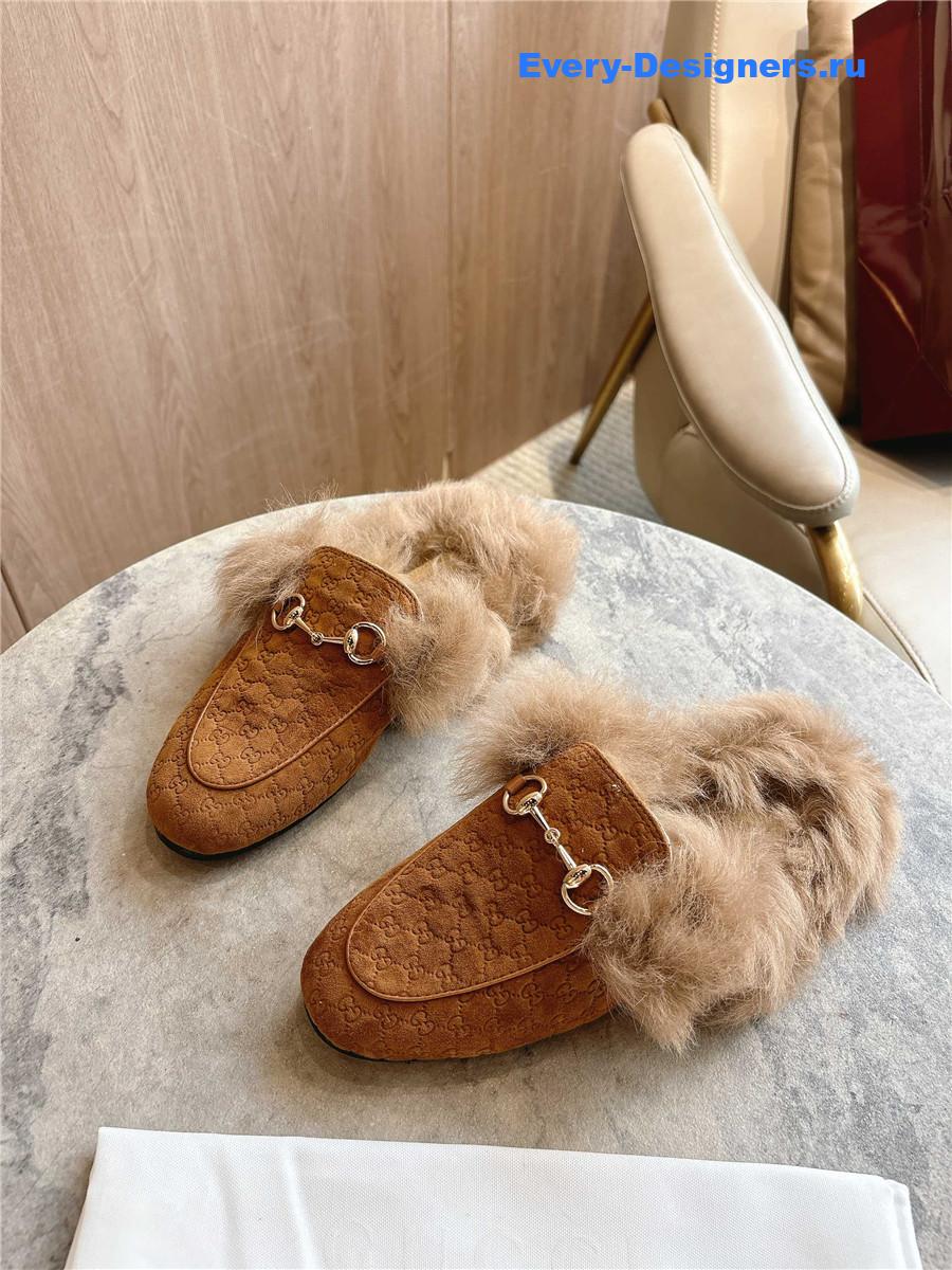 Gvc*1 brown gg princetown slippers
