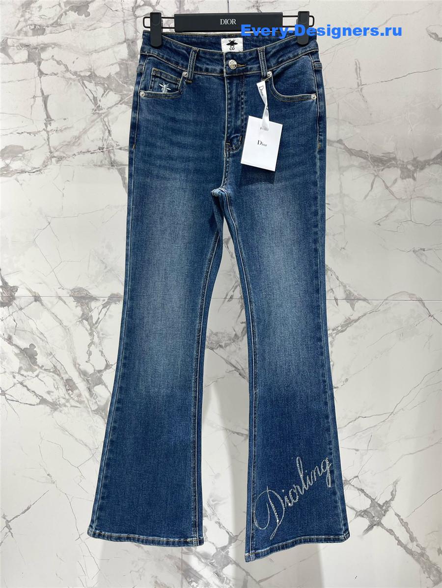D10r rhinestone flared jeans