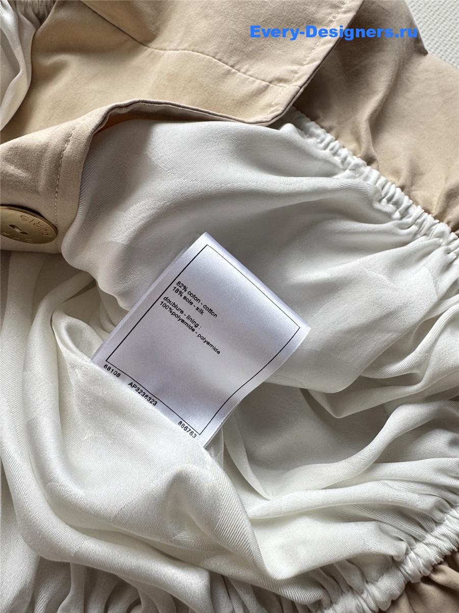 Ch**el cropped jacquard logo trench coat