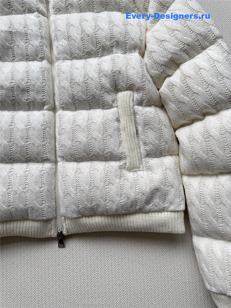 Moncler White Cotton-blend down jacket