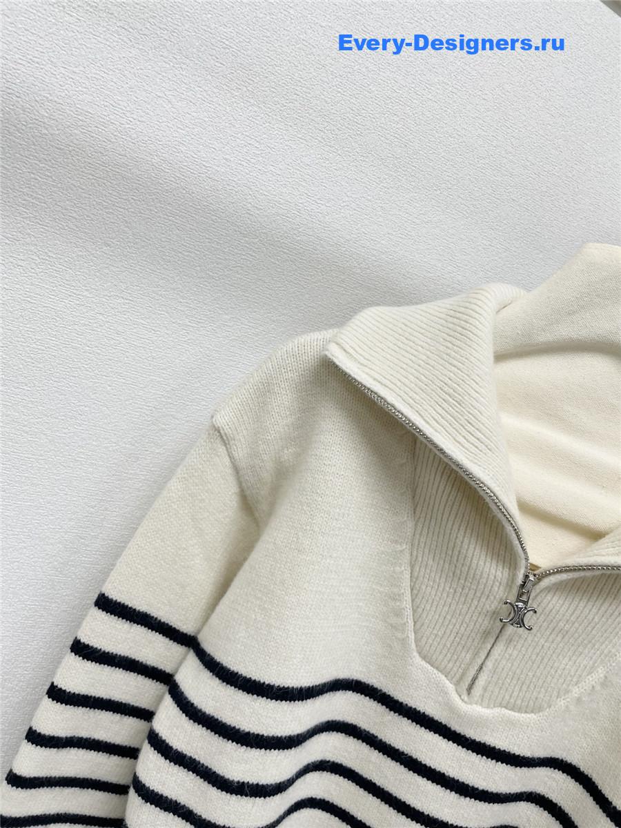 Ce1i*e logo striped long sleeve sweater