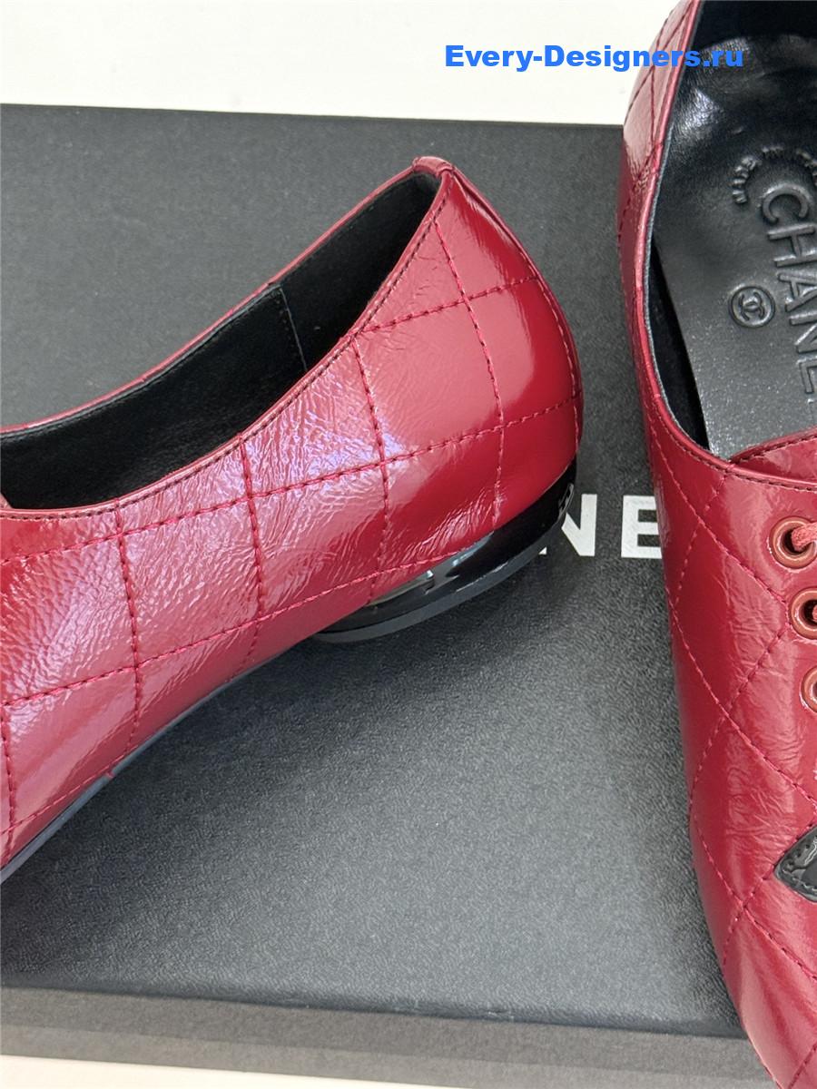 Ch**el burgundy leather ballet flats