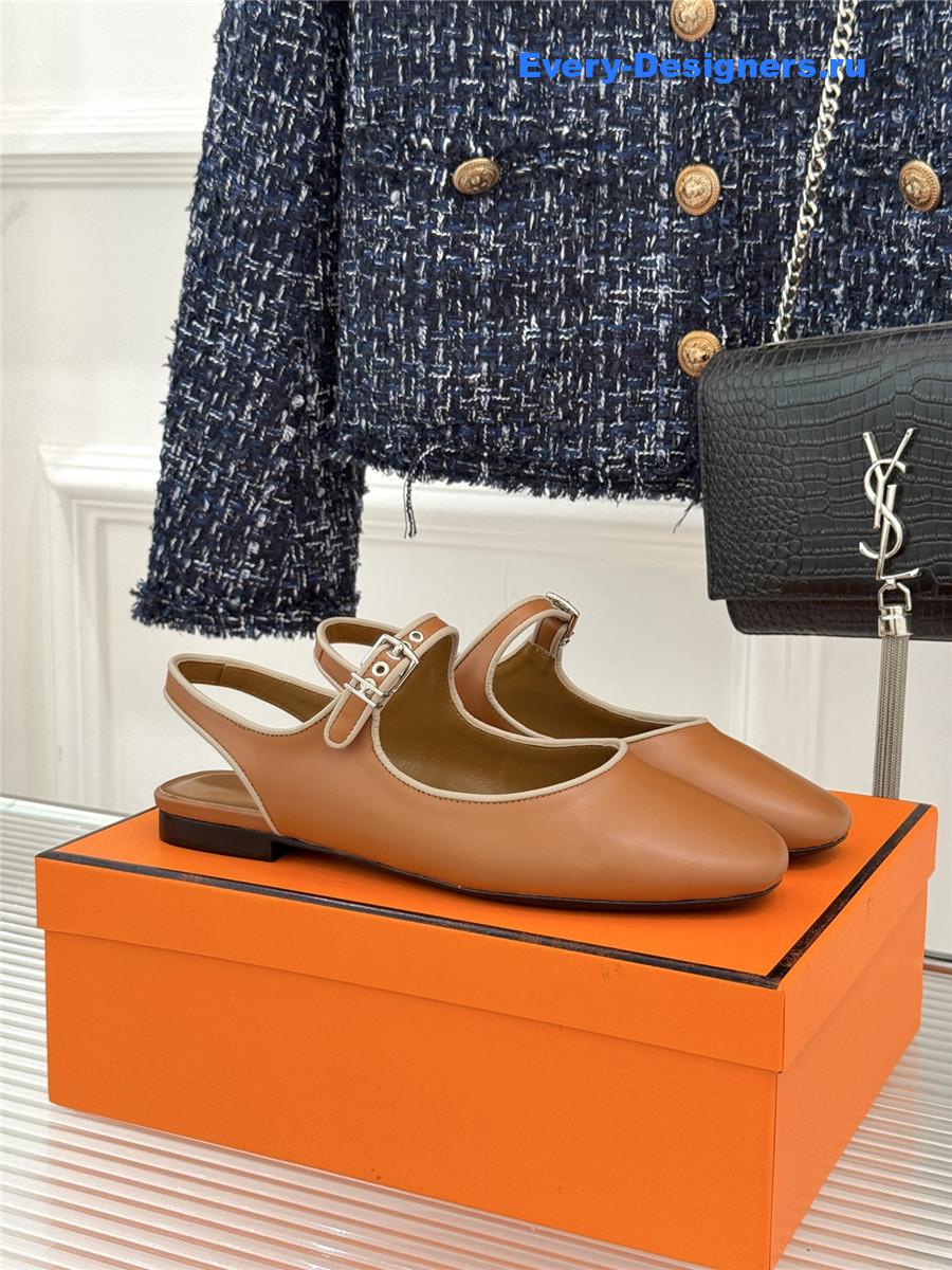 H**me5 brown kleo slingback sandals