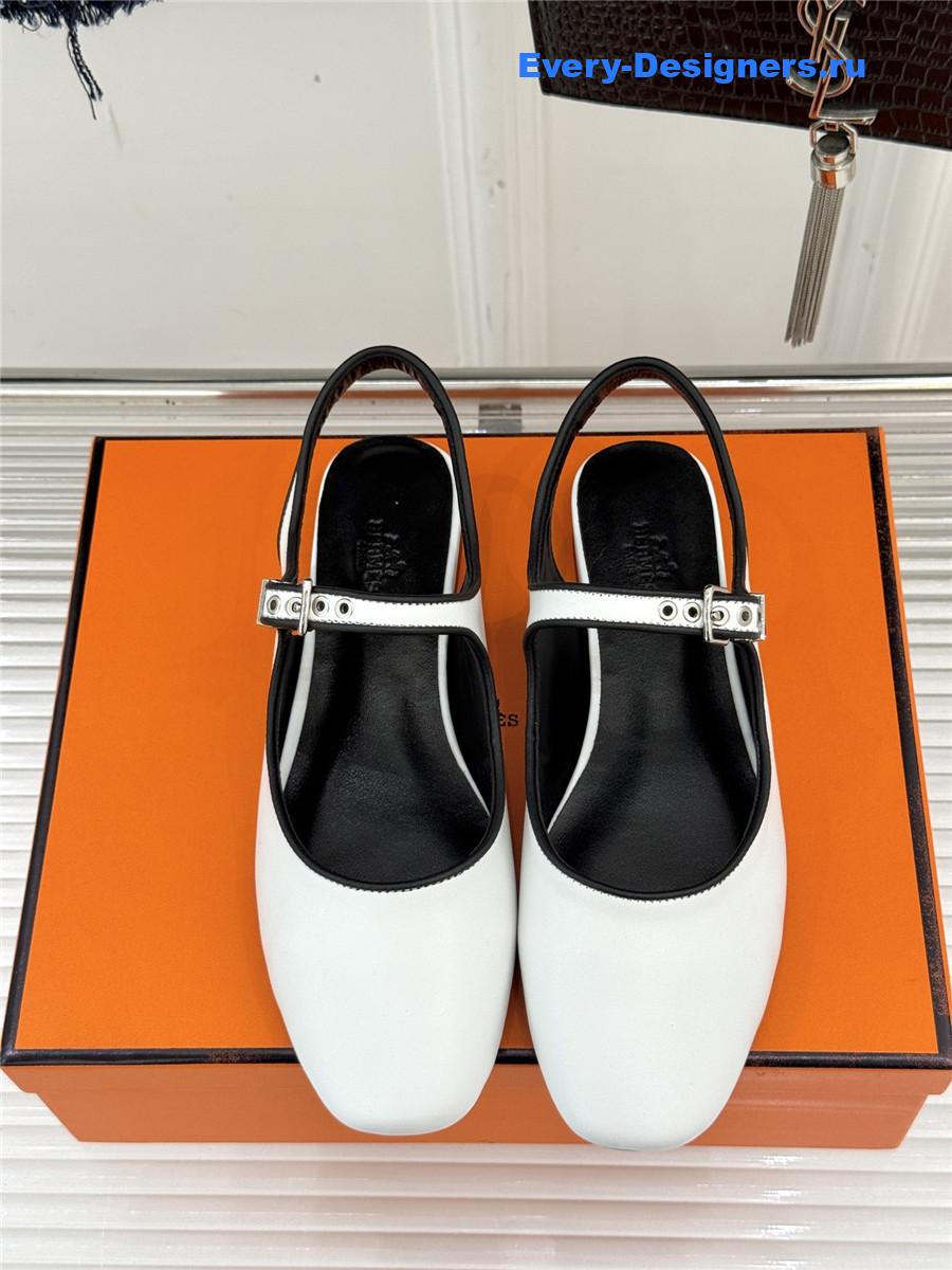 H**me5 white kleo slingback sandals