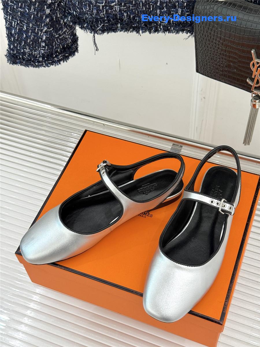 H**me5 silver kleo slingback sandals