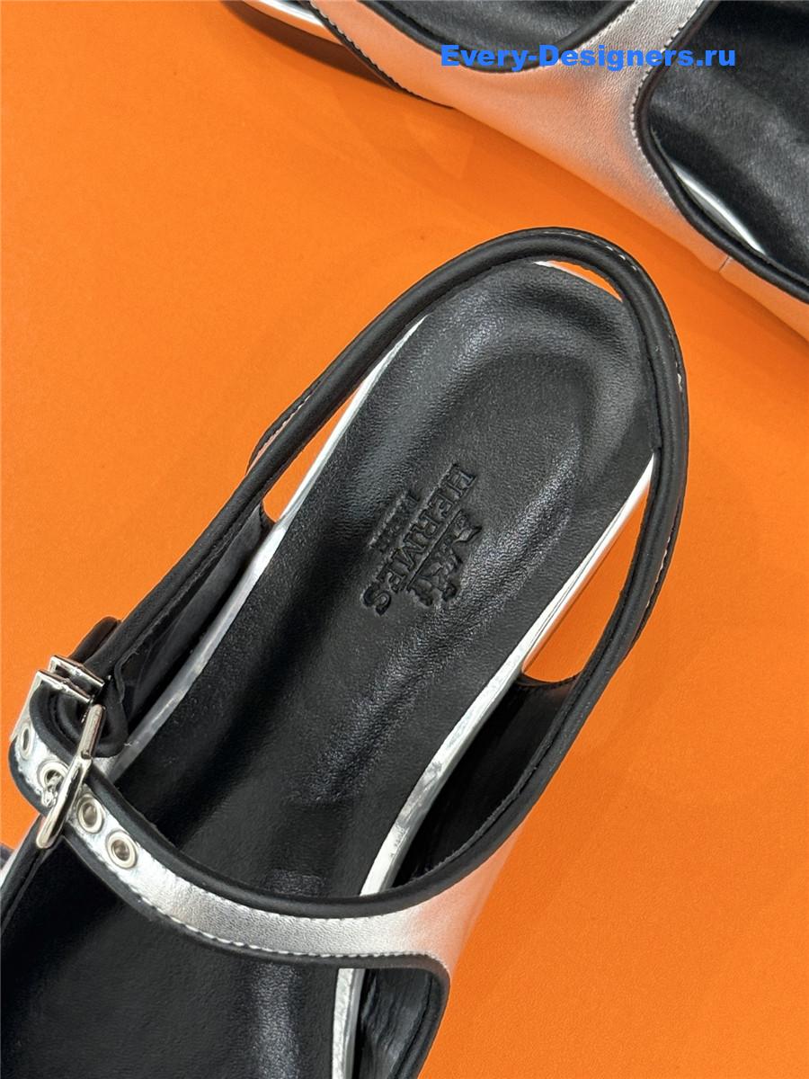 H**me5 silver kleo slingback sandals