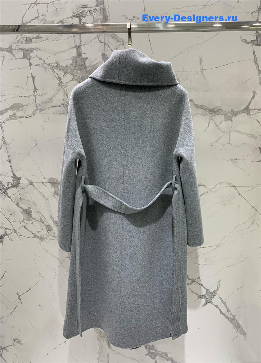H**me5 stand collar cashmere grey coat