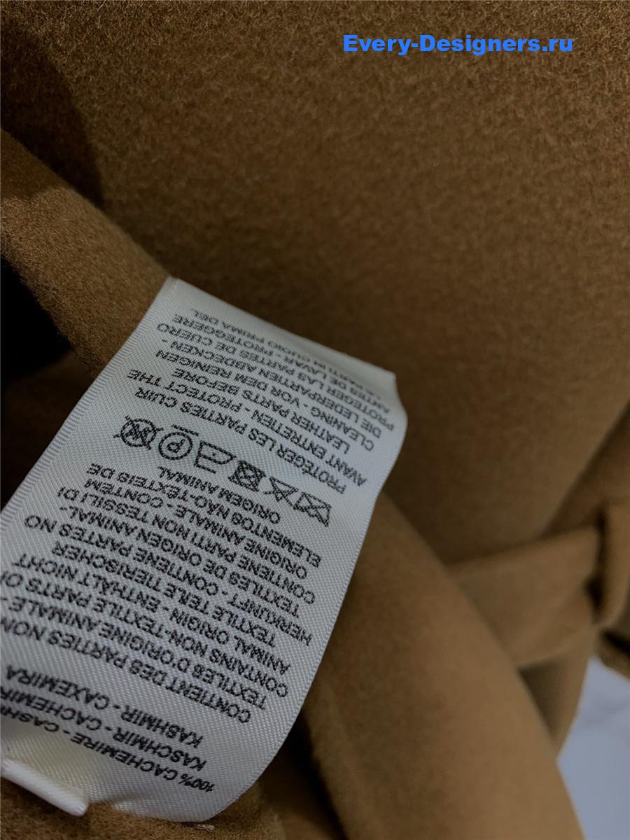 H**me5 stand collar cashmere brown coat