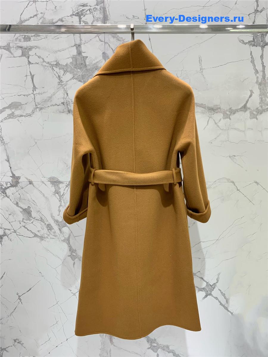 H**me5 stand collar cashmere brown coat