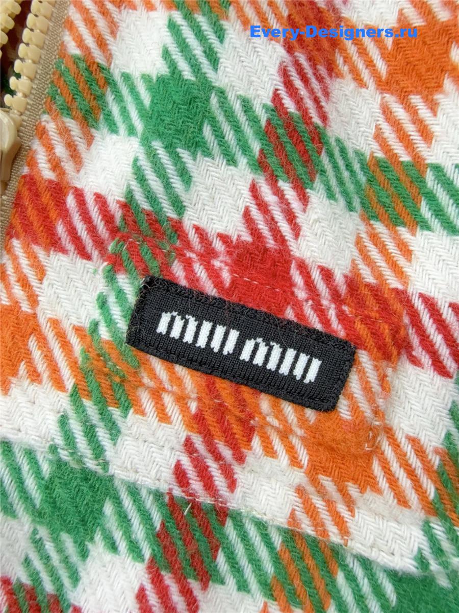 Miu Miu Check-pattern Fleece Jacket