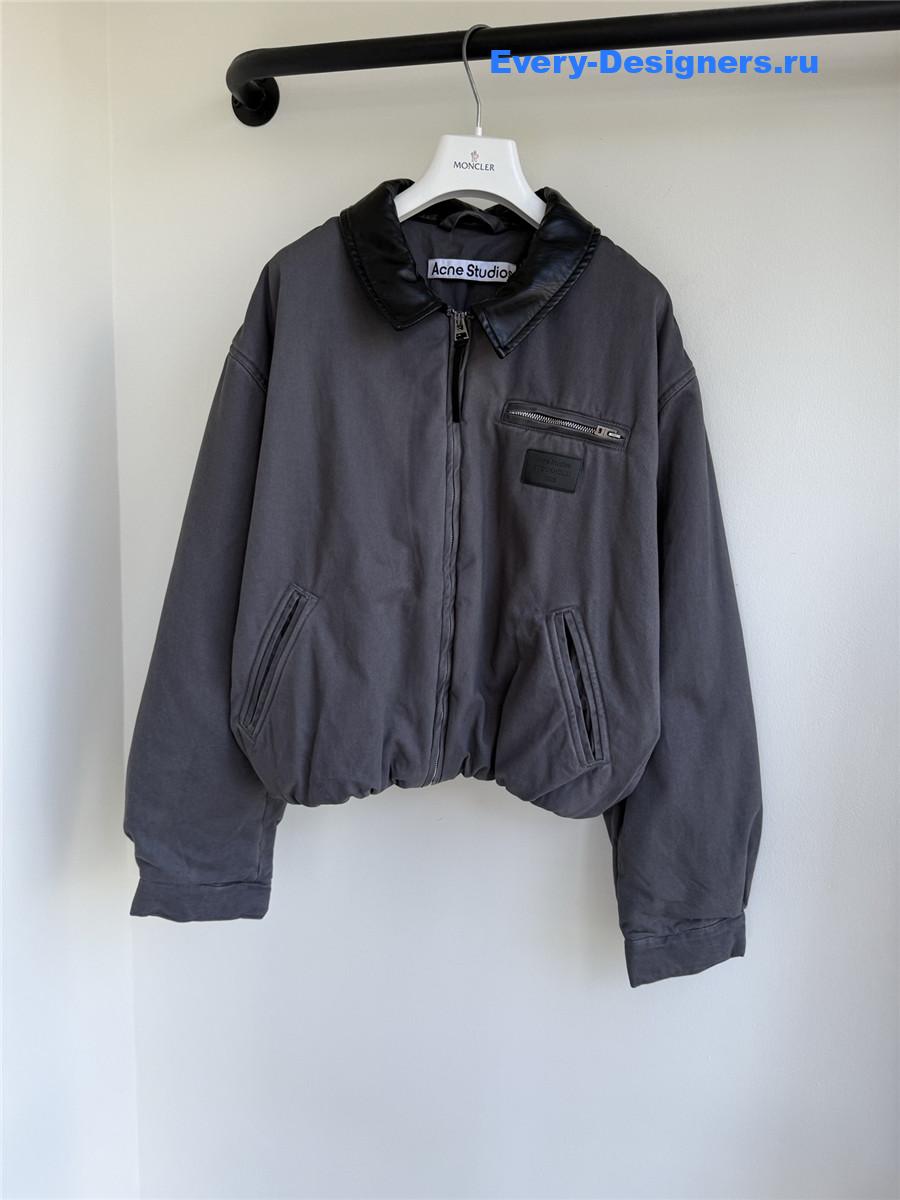 Acne Studios Gray Heavy Twill Bomber Jacket