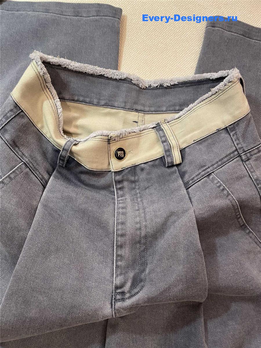 A1exa*der wang grey raw-edge jeans