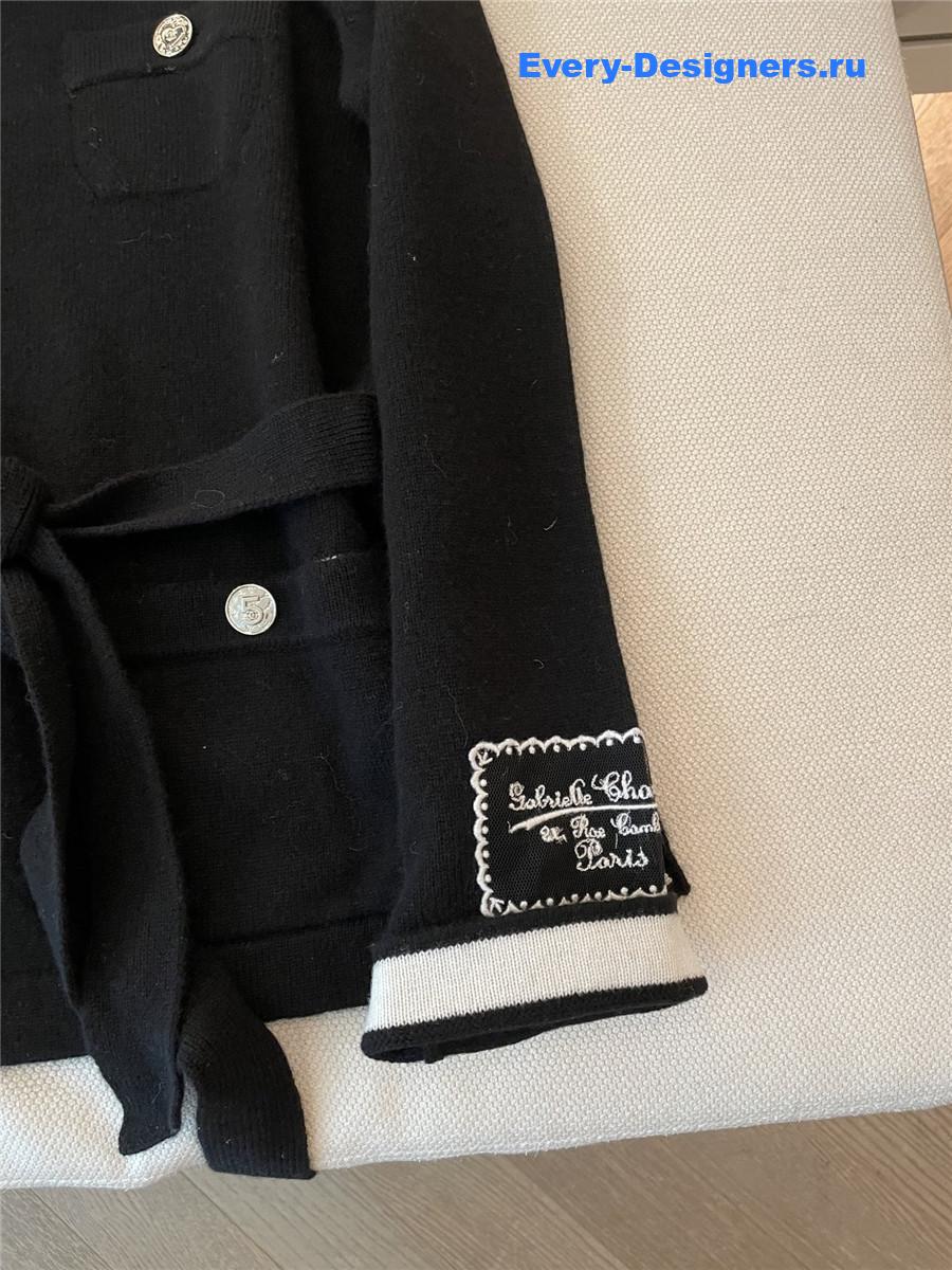 Ch**el black belted cashmere cardigan