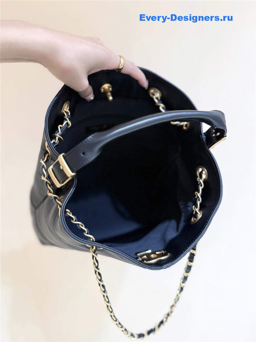 Ch**el calfskin black hobo