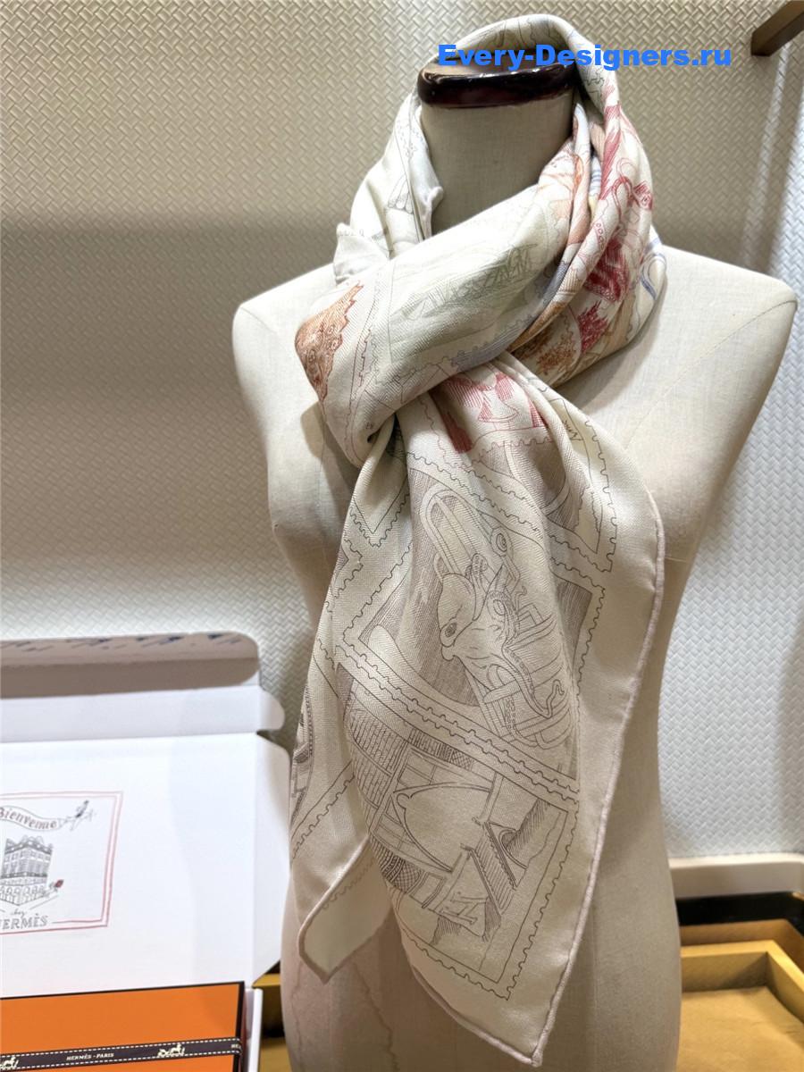 H**me5 white octave marsal cashmere silk scarf