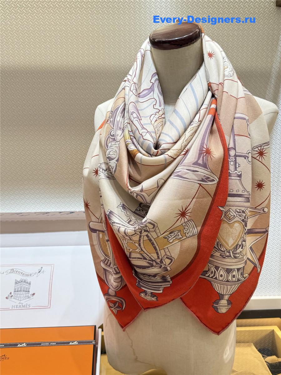 H**me5 orange cashmere silk scarf