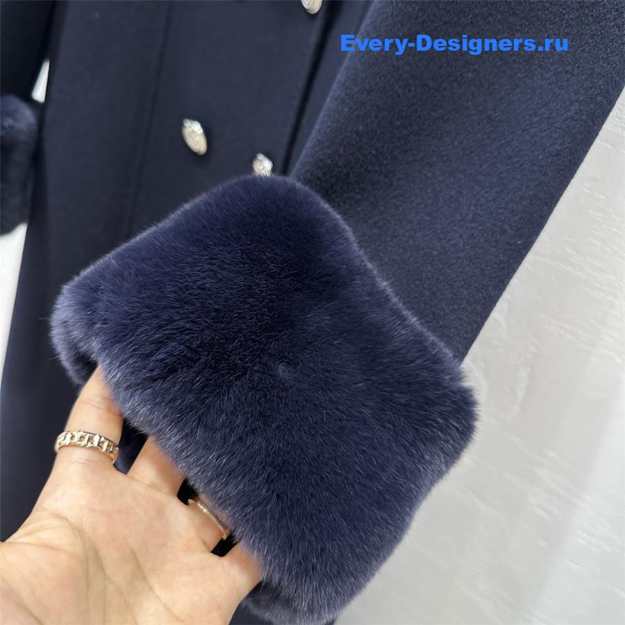 D10r dark blue double-breasted cashmere coat