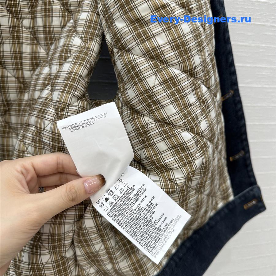 Miu Miu Navy Flocked Denim And Velvet Vest