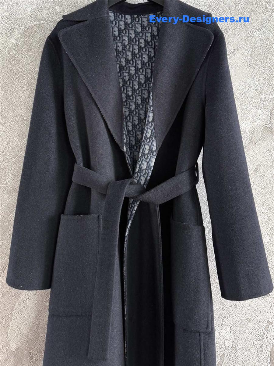 D10r dark grey oblique print hooded coat