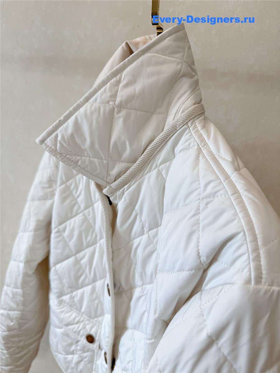 Moncler White Chitre Quilted Ivory Jacket