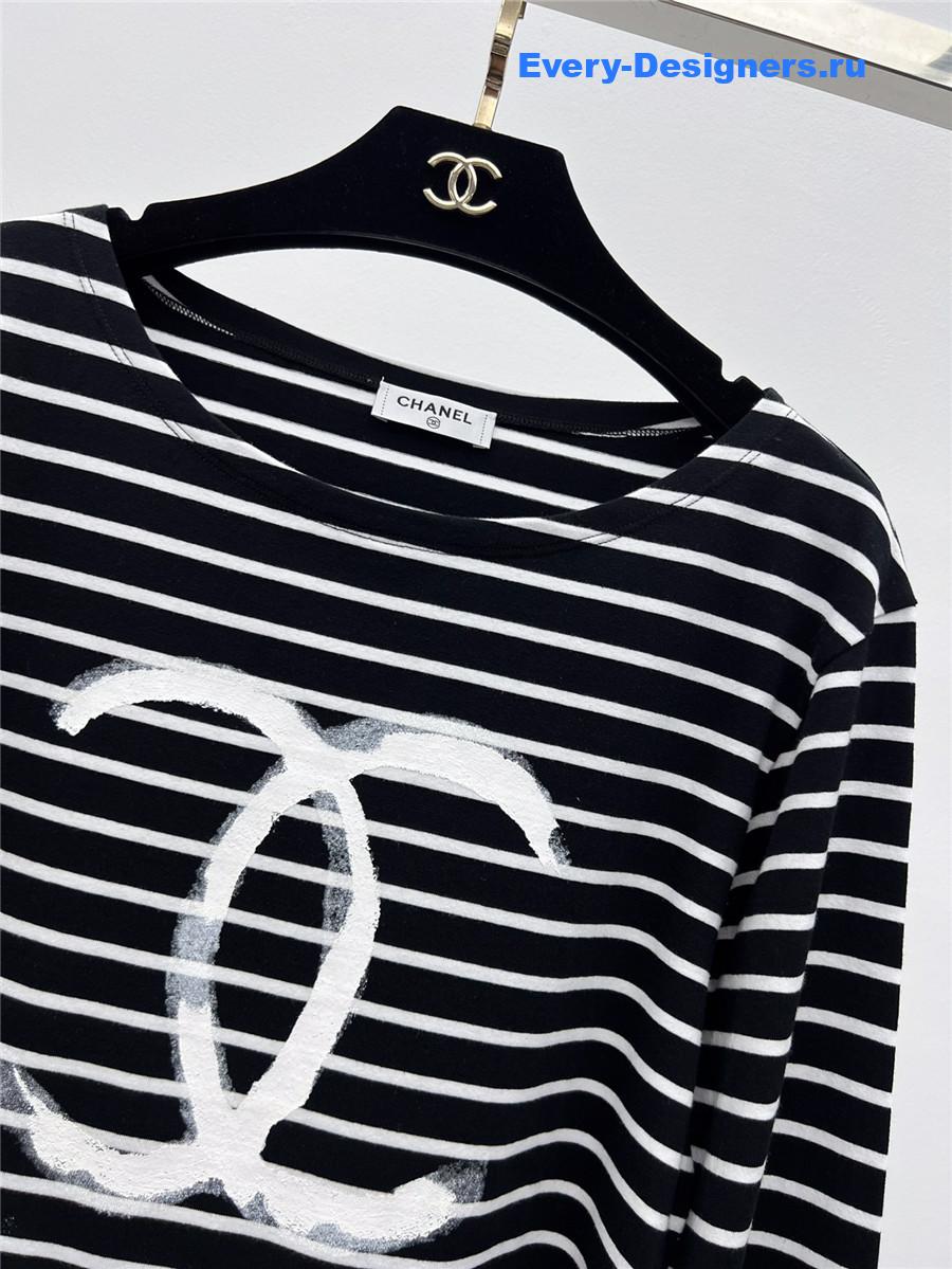 Ch**el cc striped long sleeve