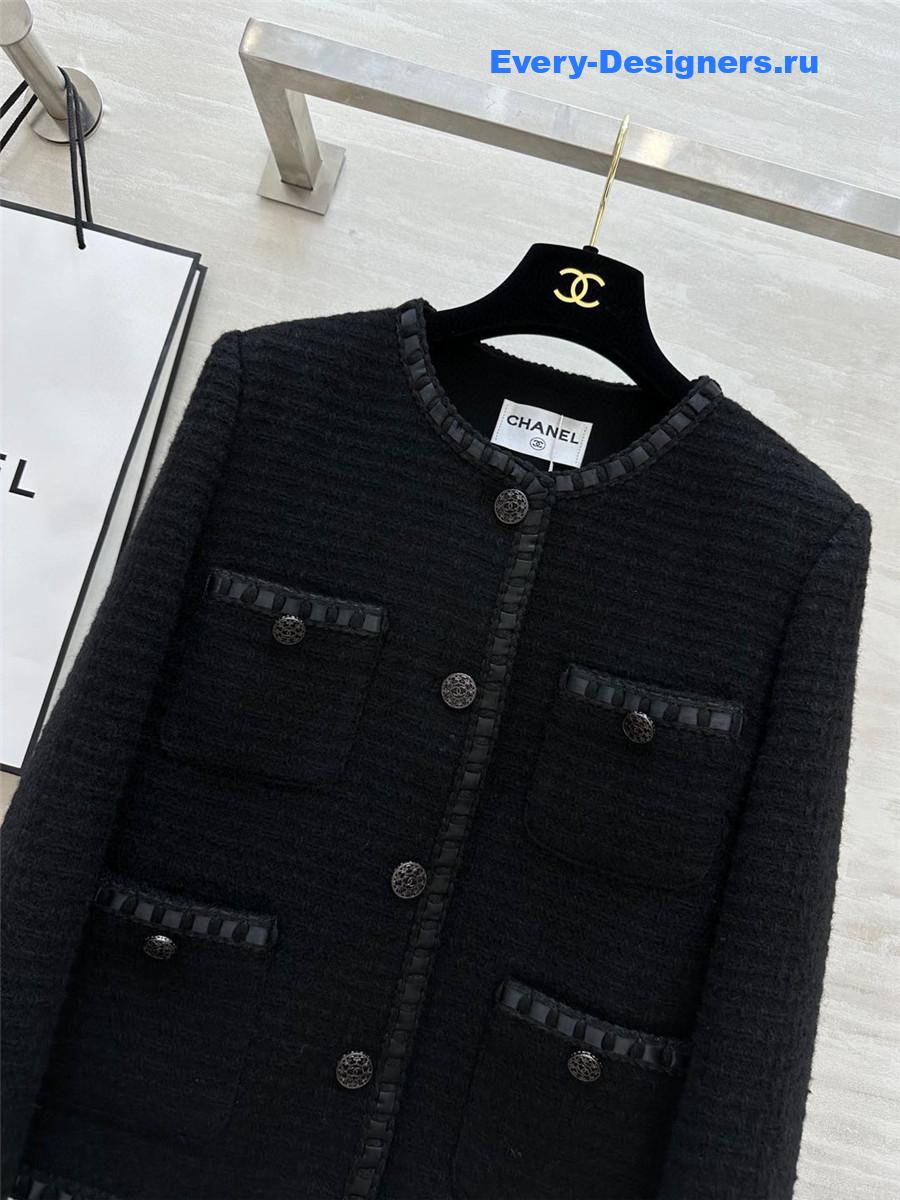 Ch**el wool-woven soft tweed coat