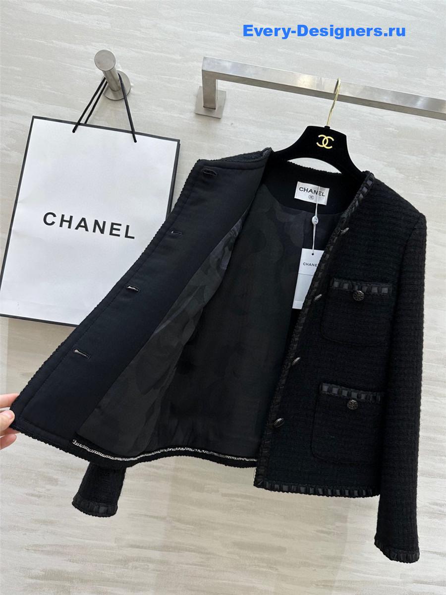 Ch**el wool-woven soft tweed coat