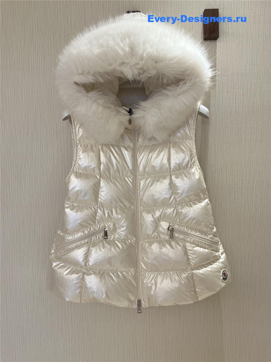 Moncler Anse Laminated Nylon Down Vest