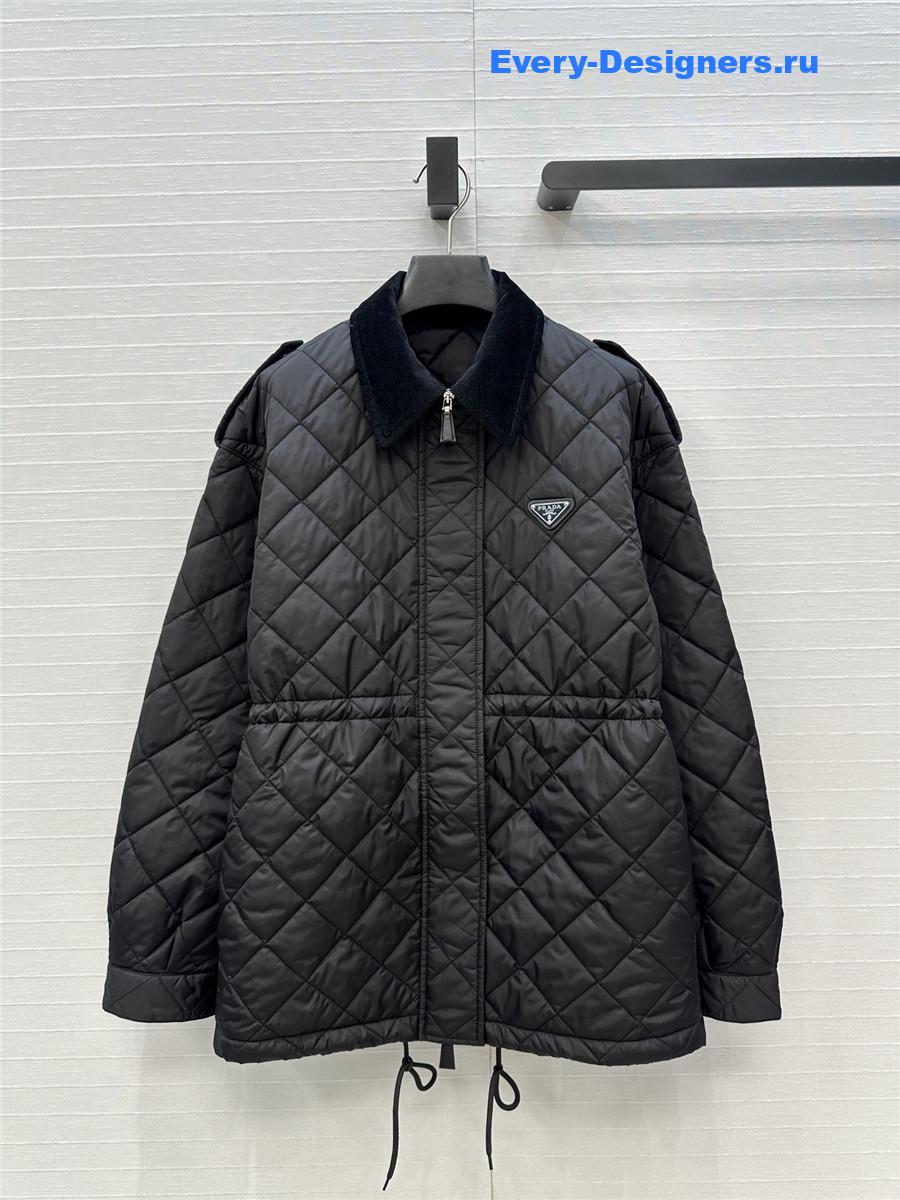 Pra*a black re-nylon quilted jacket