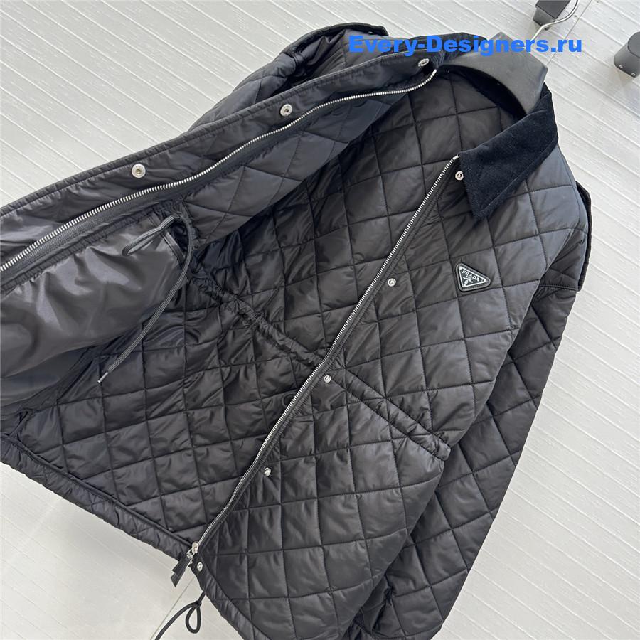 Pra*a black re-nylon quilted jacket