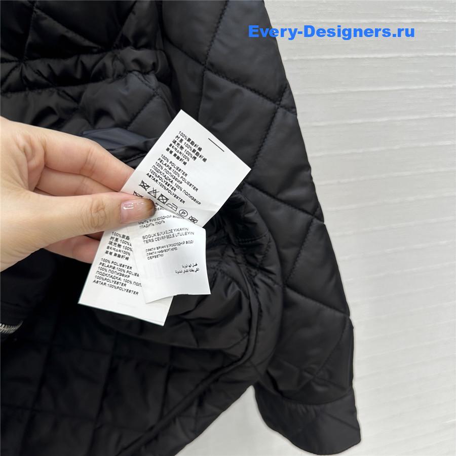 Pra*a black re-nylon quilted jacket