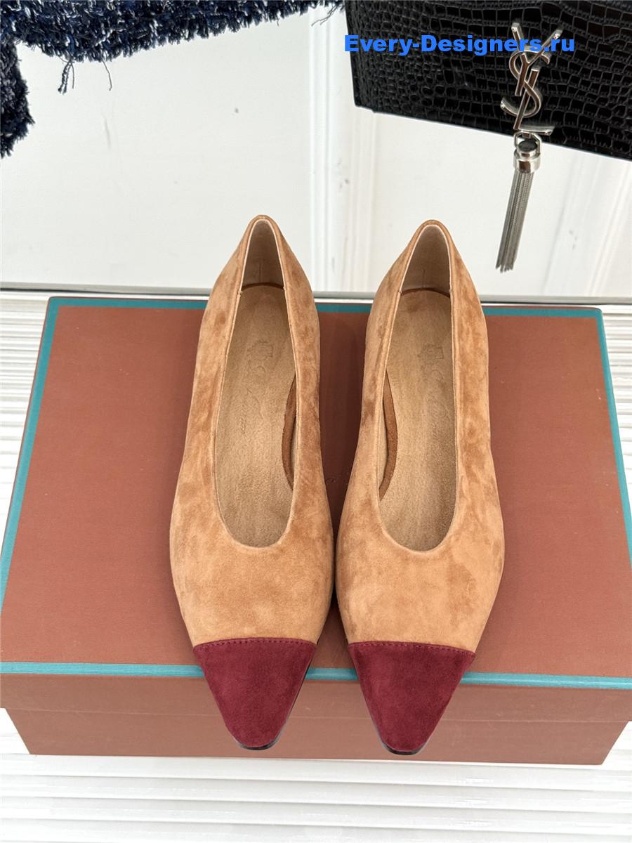 L0r0 P1ana toffee suede rebecca ballet flat