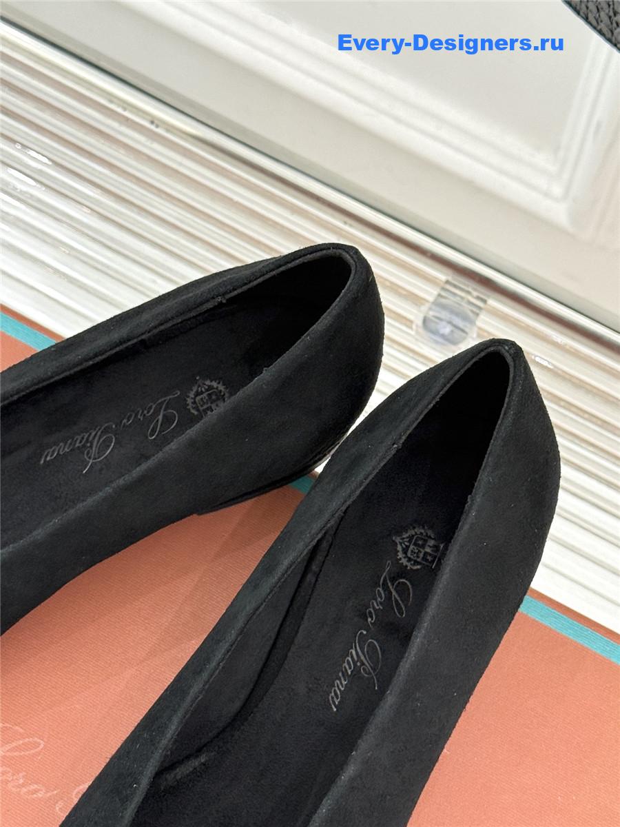 L0r0 P1ana black suede rebecca ballet flat