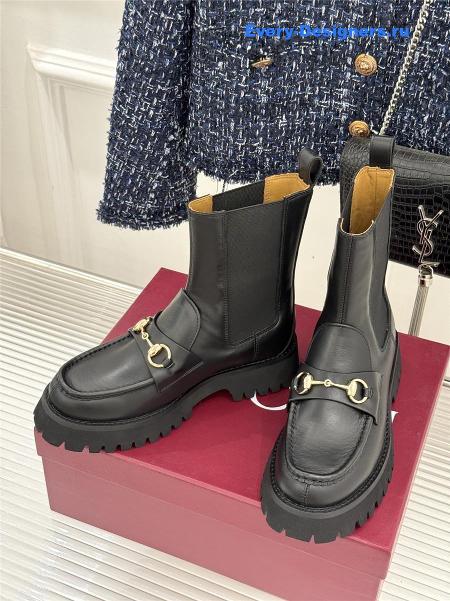 Gvc*1 black horsebit suede ankle boots