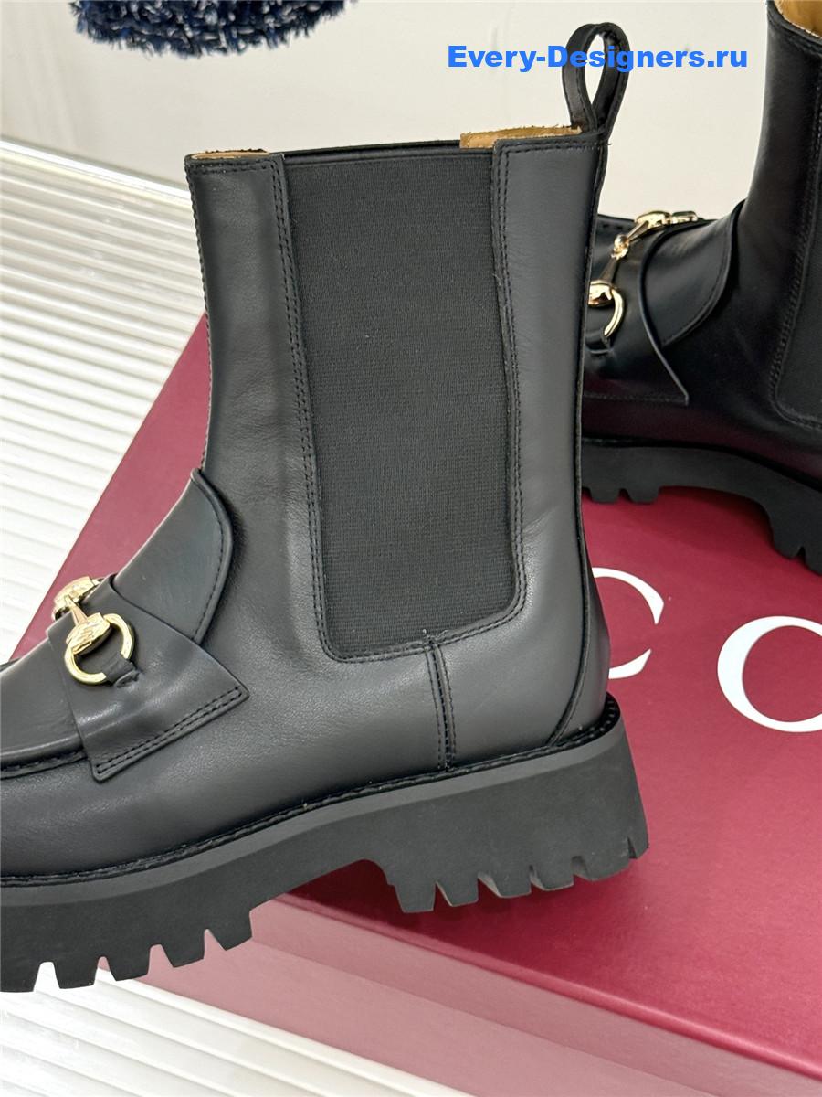 Gvc*1 black horsebit suede ankle boots