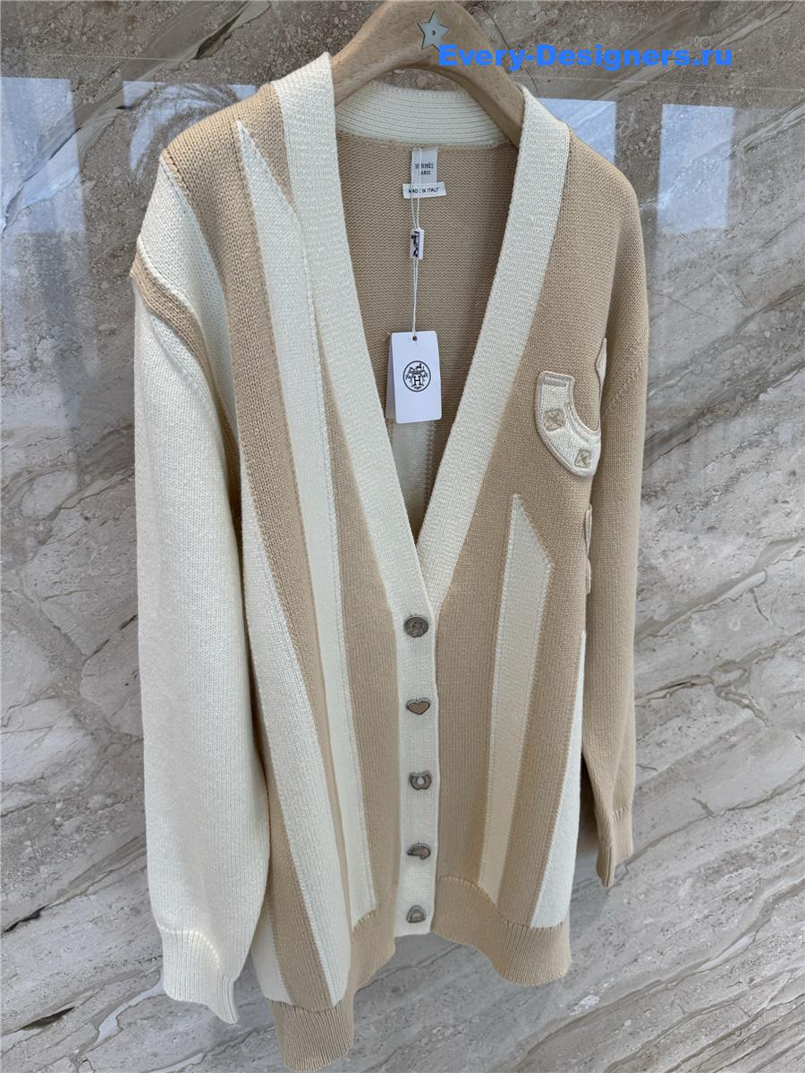 H**me5 brown long-sleeve long cardigan