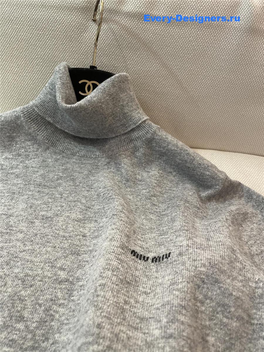 Miu Miu Grey Turtleneck Short Sleeves