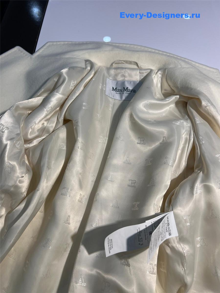 Max Mara White Cashmere Rebus Coat