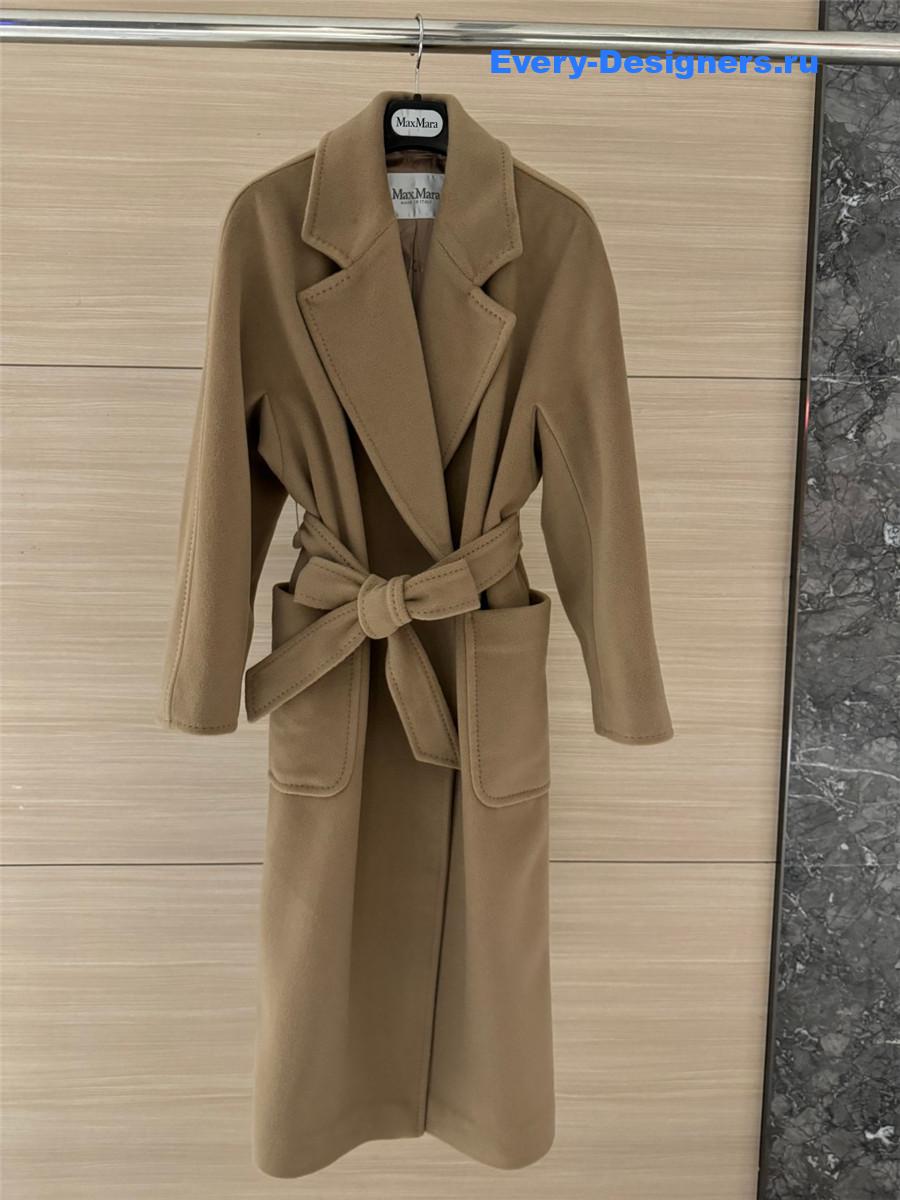 Max Mara Beige Belted Long Coat