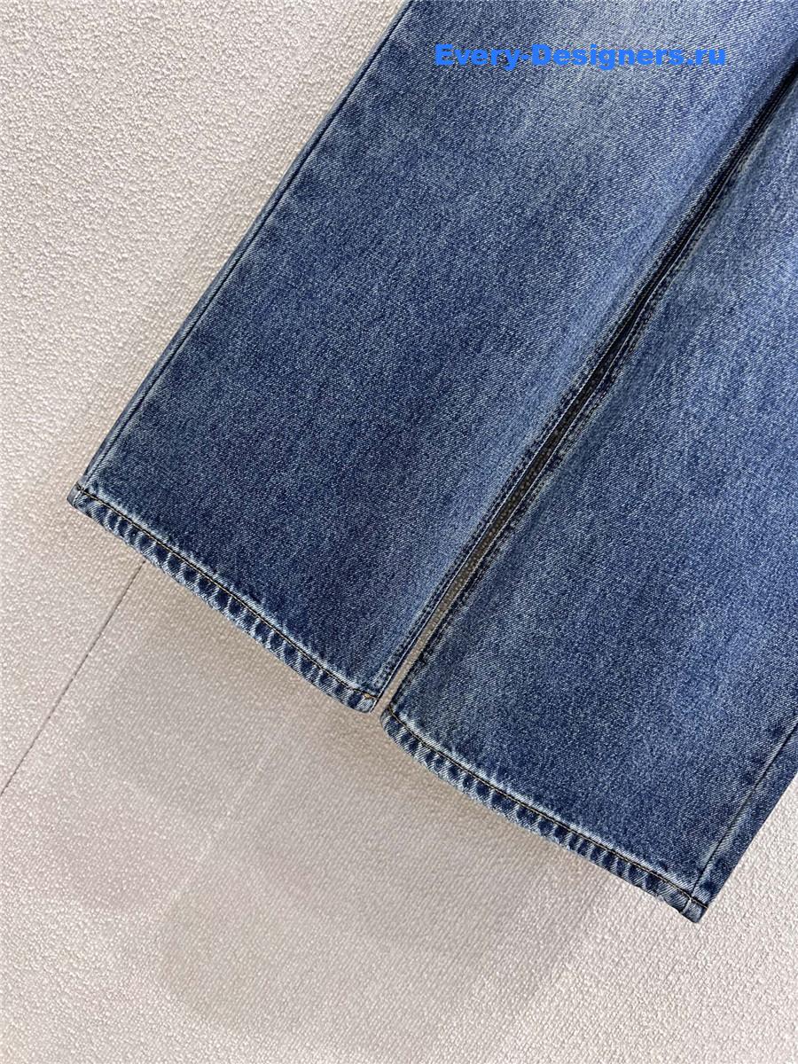 Ce1i*e logo blue wide leg jeans