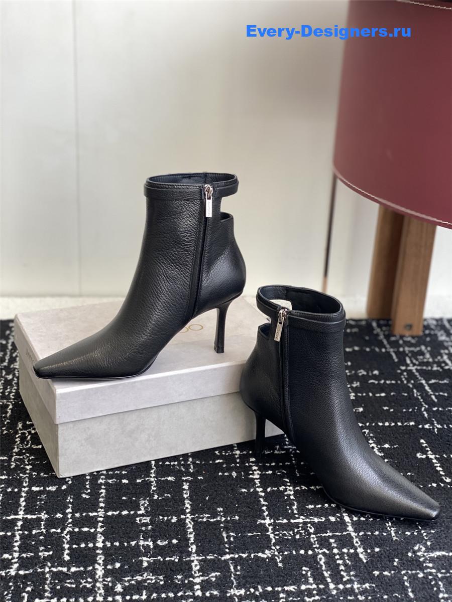 J1m*y Ch00 camie black leather ankle boots