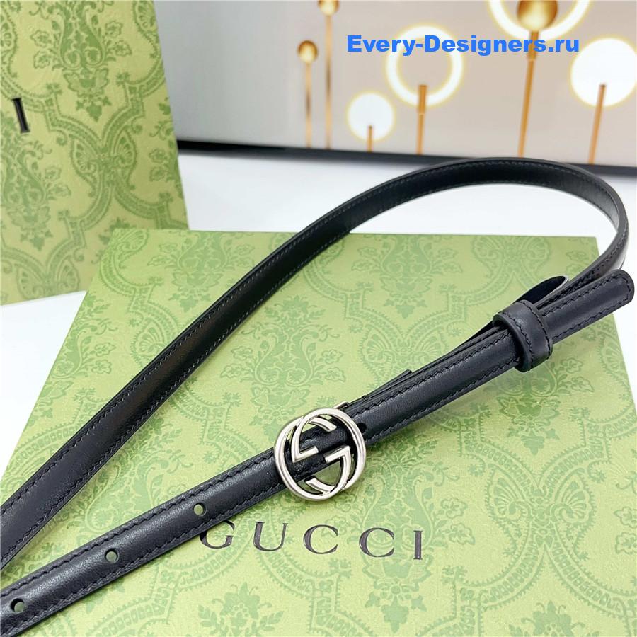 Gvc*1 black gg marmont thin leather belt